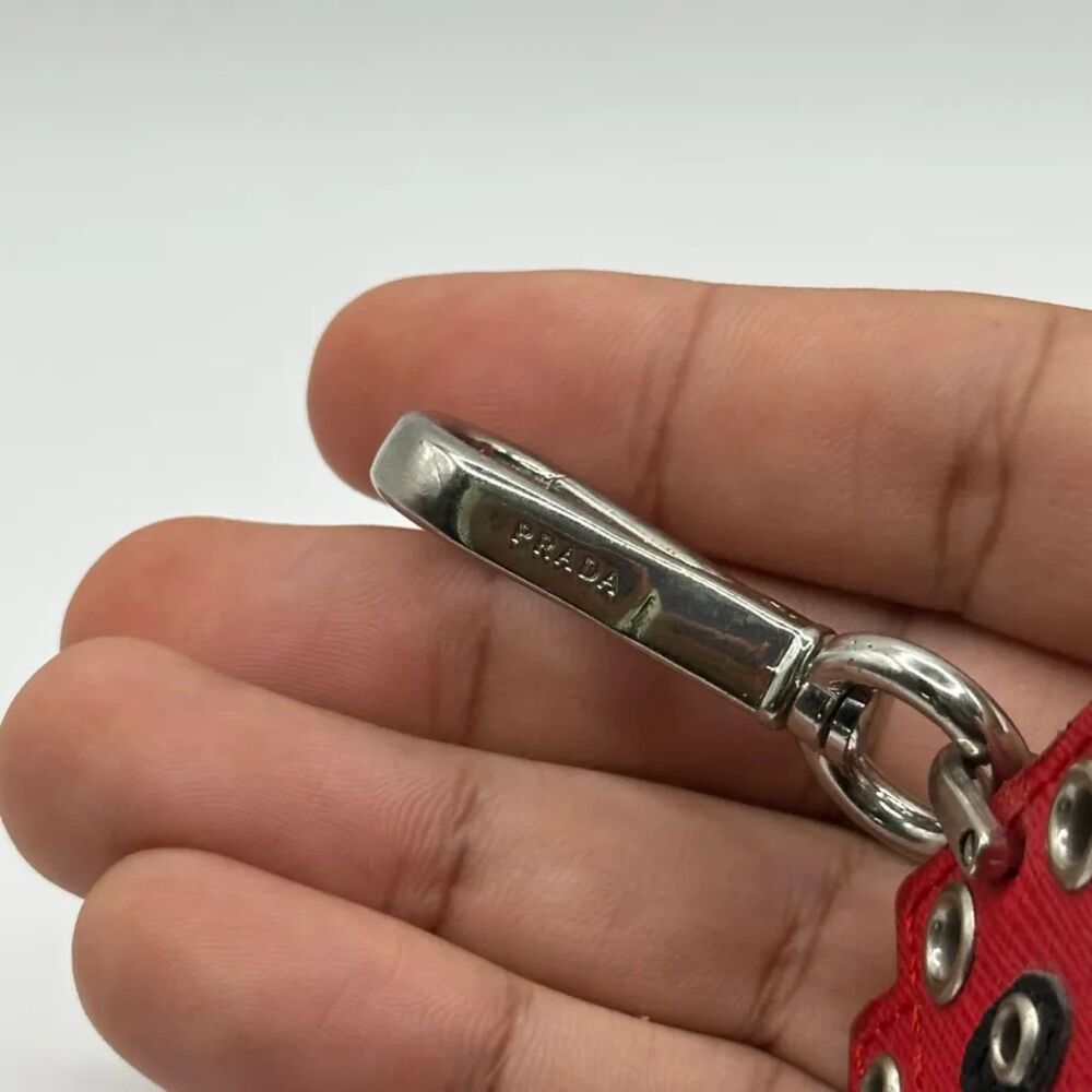 Prada Motif Red Robot Heart Key Chain Charm - image 4